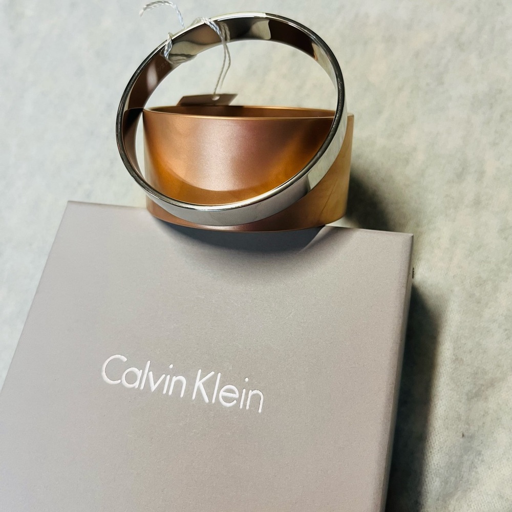 Calvin Klein Silver and Copper Bangle Bracelet